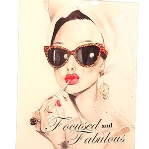 RongRong Audrey Hepburn Focused & Fabulous Glass Wall/Desk Decor